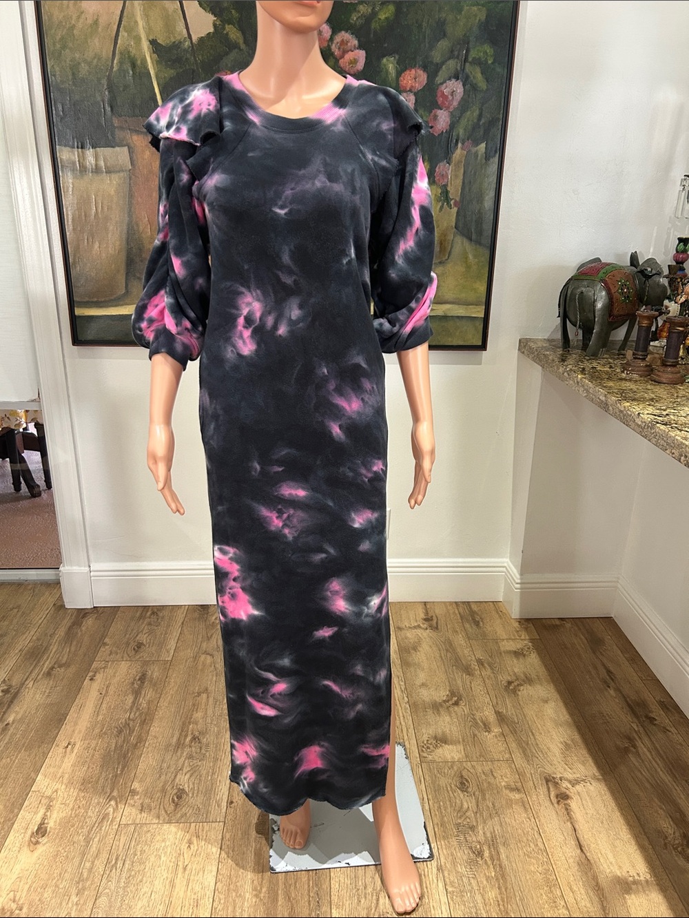 NWT Something Navy Meghan tie dye maxi sweatshirt dress